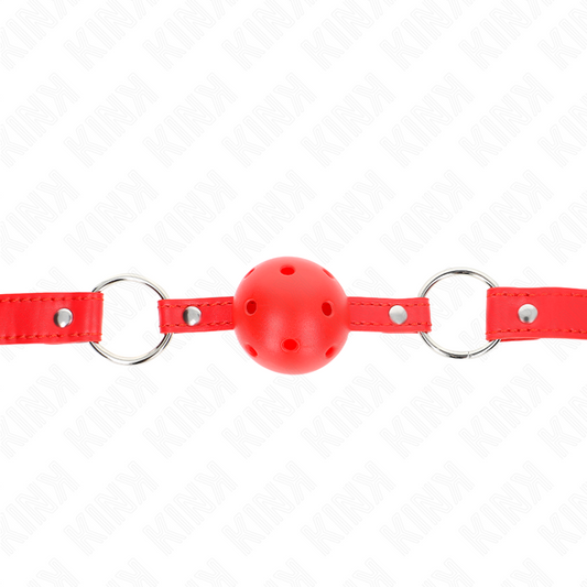 Kinkbreathable Ball 4 Cm Gag With Double Rivet Model 1 Red 62.5 X 2.5 Cm Adjustable 42-58 Cm | Niks.fi verkkokauppa