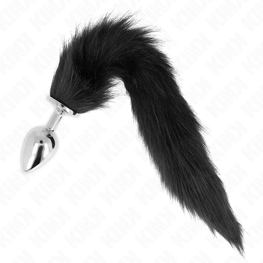 Kinkanal Plug Size L 10 X 4 Cm With Synthetic Tail 40 Cm Black | Niks.fi verkkokauppa