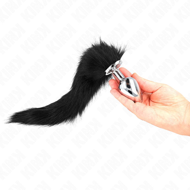 Kinkanal Plug Size L 10 X 4 Cm With Synthetic Tail 40 Cm Black | Niks.fi verkkokauppa