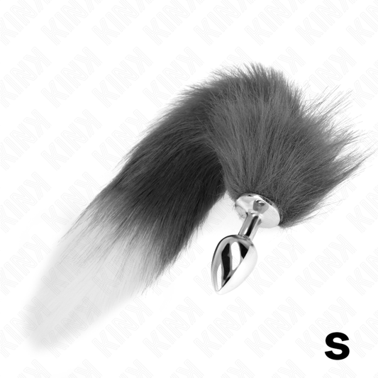 Kinkanal Plug Size S 7 X 3 Cm With Synthetic Tail 40 Cm Grey And White | Niks.fi verkkokauppa