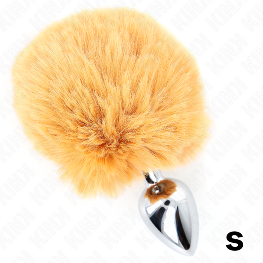 Kinkstainless Steel Plug 7 X 3 Cm With Beige Faux Fur Rabbit Tail 8 Cm | Niks.fi verkkokauppa