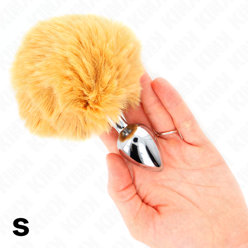 Kinkstainless Steel Plug 7 X 3 Cm With Beige Faux Fur Rabbit Tail 8 Cm | Niks.fi verkkokauppa