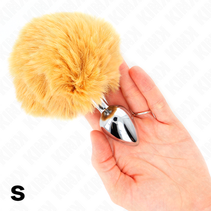 Kinkstainless Steel Plug 7 X 3 Cm With Beige Faux Fur Rabbit Tail 8 Cm | Niks.fi verkkokauppa