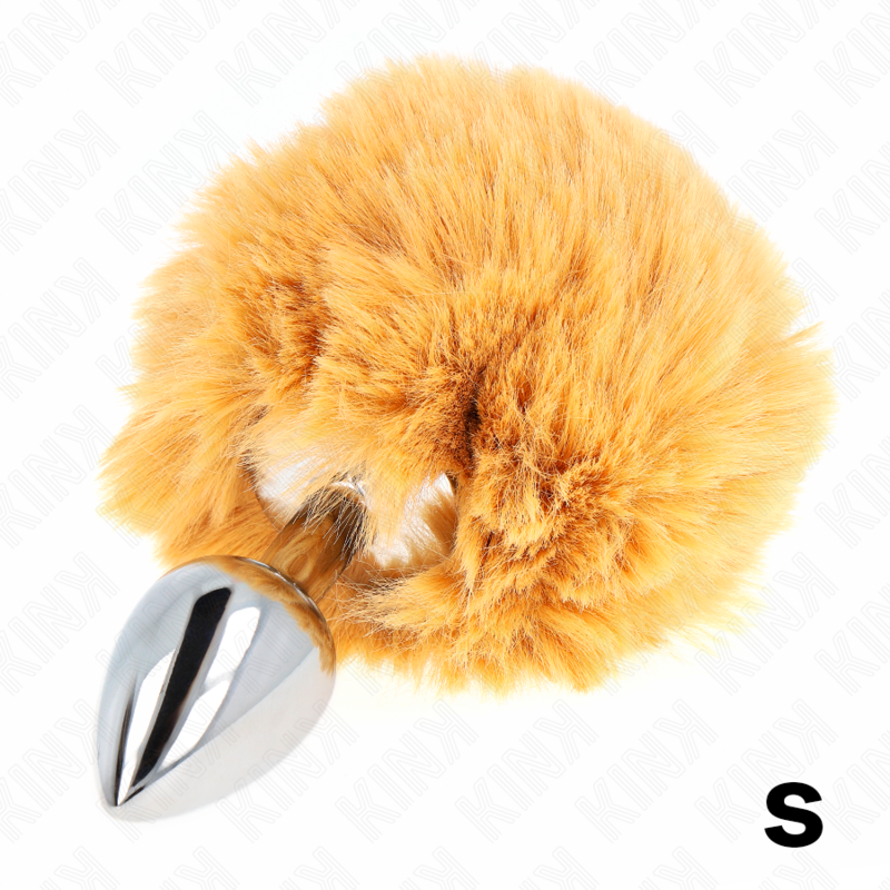 Kinkstainless Steel Plug 7 X 3 Cm With Beige Faux Fur Rabbit Tail 8 Cm | Niks.fi verkkokauppa