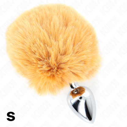Kinkstainless Steel Plug 7 X 3 Cm With Beige Faux Fur Rabbit Tail 8 Cm | Niks.fi verkkokauppa