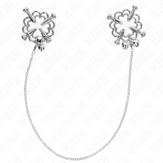 Kinkmetal Flower Nipple Clamps With Chain | Niks.fi verkkokauppa