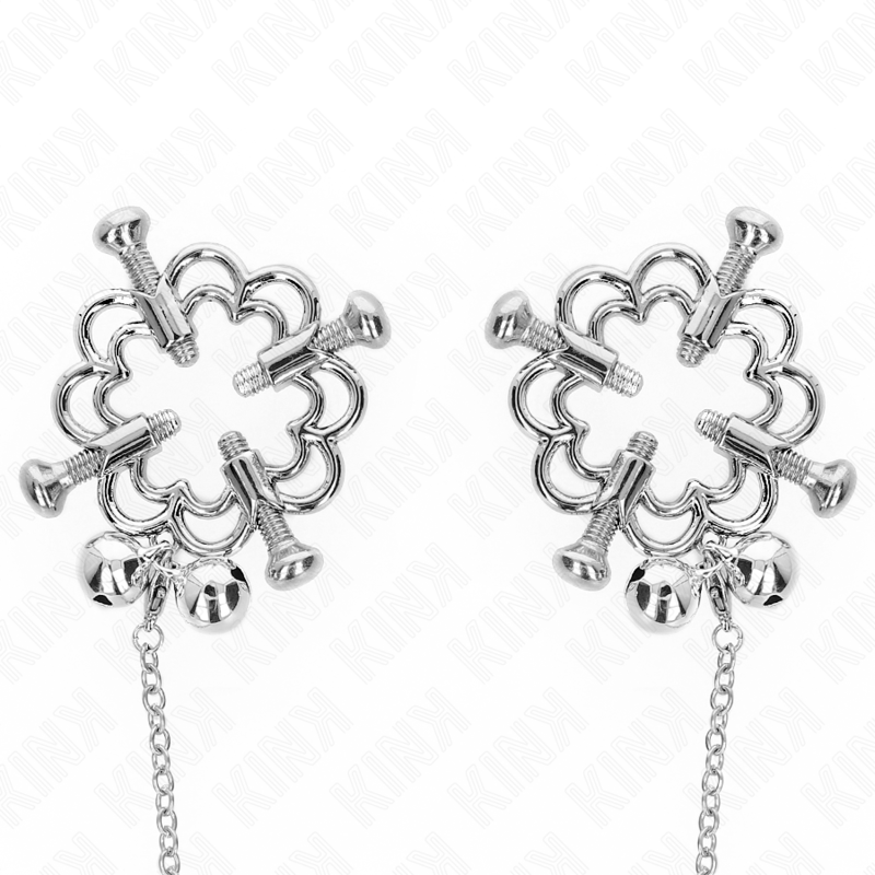 Kinkmetal Flower Nipple Clamps With Chain | Niks.fi verkkokauppa