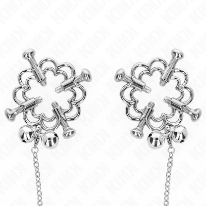 Kinkmetal Flower Nipple Clamps With Chain | Niks.fi verkkokauppa