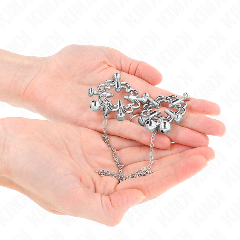 Kinkmetal Flower Nipple Clamps With Chain | Niks.fi verkkokauppa