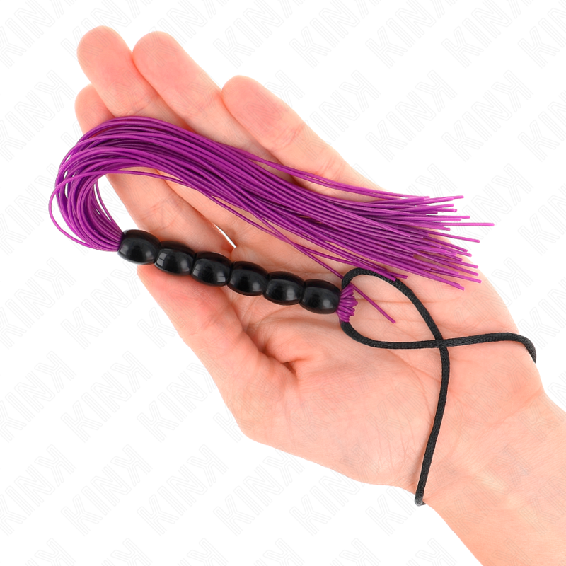 Kinkmini Silicone Whip With 6 Purple Beads 26 Cm | Niks.fi verkkokauppa