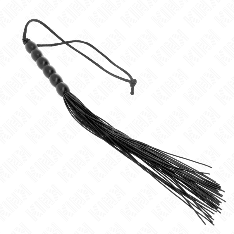 Kinkmini Silicone Whip With 6 Black Beads 26 Cm | Niks.fi verkkokauppa