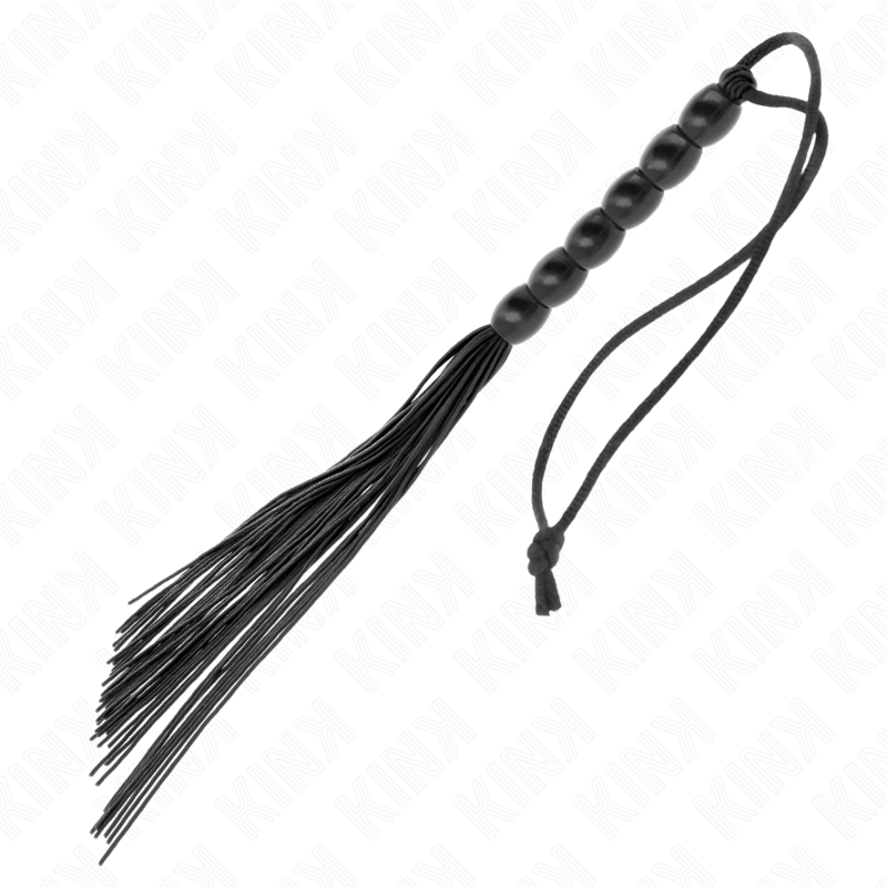 Kinkmini Silicone Whip With 6 Black Beads 26 Cm | Niks.fi verkkokauppa