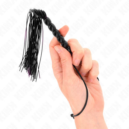 Kinkmini Silicone Whip With 6 Black Beads 26 Cm | Niks.fi verkkokauppa