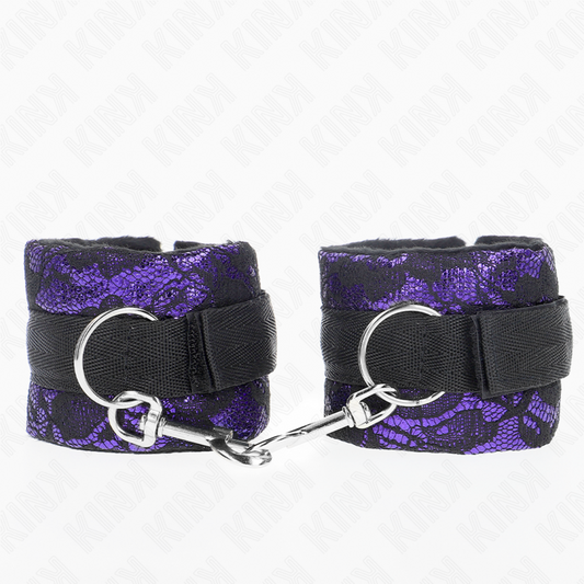 Kinkshort Velvet Lace Wrist Restraints And Nylon Bind Purple / Black 23 X 6.5 Cm | Niks.fi verkkokauppa