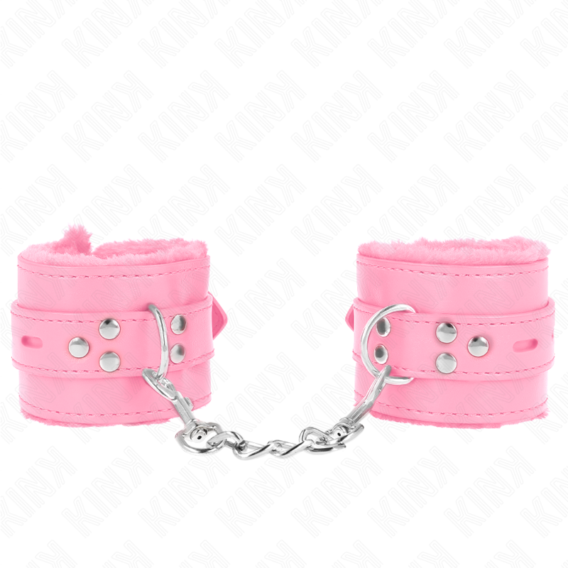 Kinkfur Lined Wrist Restraints With Square Holes Pink And Pink Belt Adjustable 17-29 Cm X 6 Cm | Niks.fi verkkokauppa