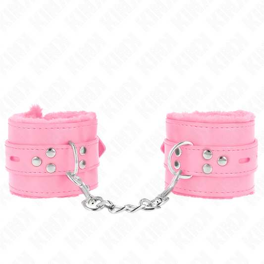 Kinkfur Lined Wrist Restraints With Square Holes Pink And Pink Belt Adjustable 17-29 Cm X 6 Cm | Niks.fi verkkokauppa