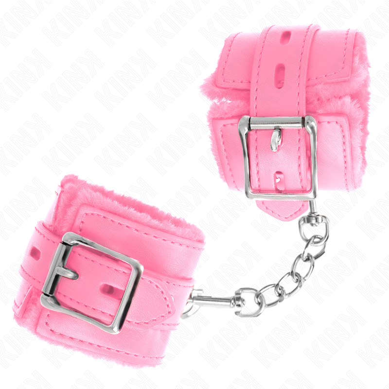 Kinkfur Lined Wrist Restraints With Square Holes Pink And Pink Belt Adjustable 17-29 Cm X 6 Cm | Niks.fi verkkokauppa