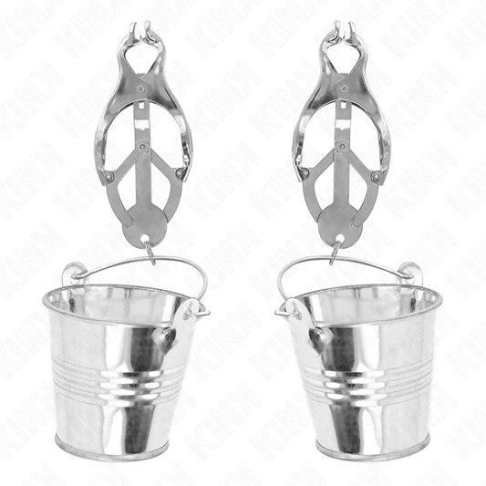 Kinkjapanese Clover Nipple Clamps With Buckets Silver | Niks.fi verkkokauppa