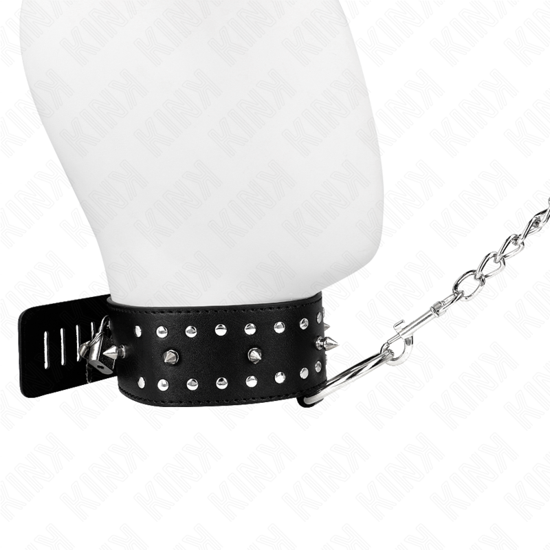 Kinknecklace With Leash 65 Cm With Silver Studs Model 1 Adjustable 36-43 Cm X 5 Cm | Niks.fi verkkokauppa