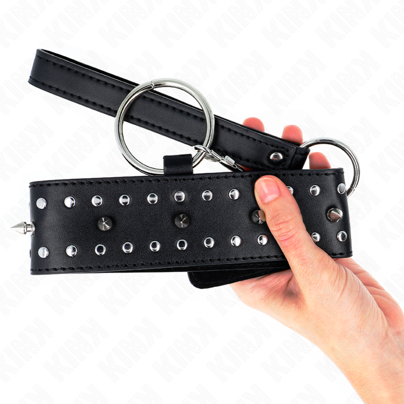Kinknecklace With Leash 65 Cm With Silver Studs Model 1 Adjustable 36-43 Cm X 5 Cm | Niks.fi verkkokauppa