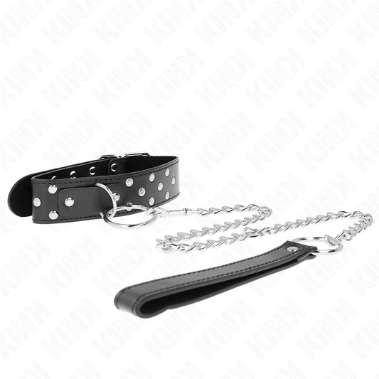 Kinkring Rivet Strap Necklace With Belt 65 Cm Black Adjustable 36-50 Cm X 3.8 Cm | Niks.fi verkkokauppa