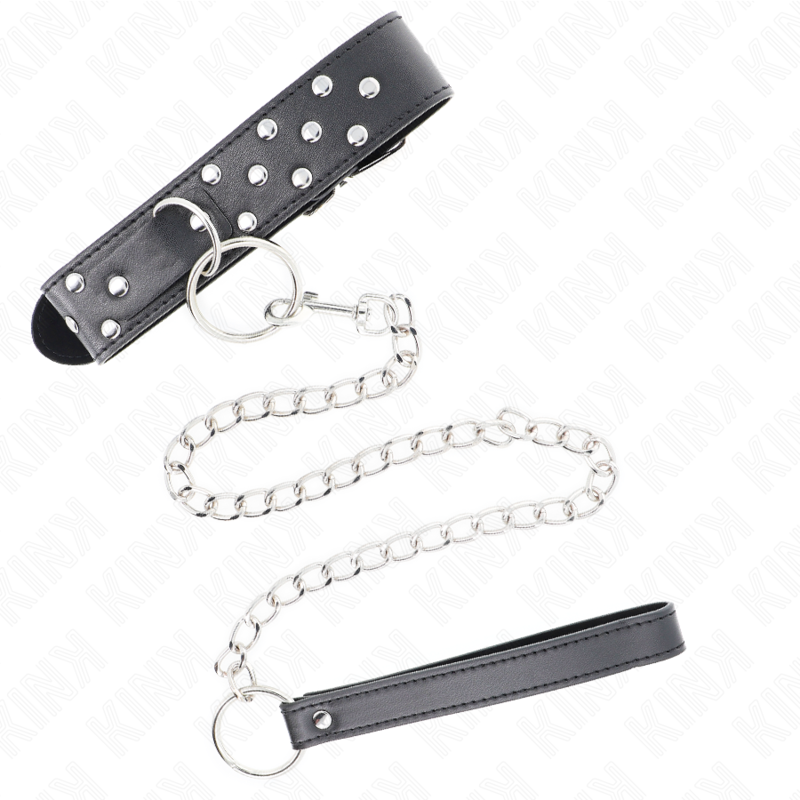 Kinkring Rivet Strap Necklace With Belt 65 Cm Black Adjustable 36-50 Cm X 3.8 Cm | Niks.fi verkkokauppa