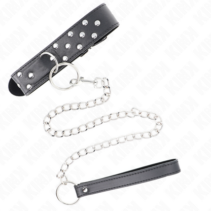 Kinkring Rivet Strap Necklace With Belt 65 Cm Black Adjustable 36-50 Cm X 3.8 Cm | Niks.fi verkkokauppa
