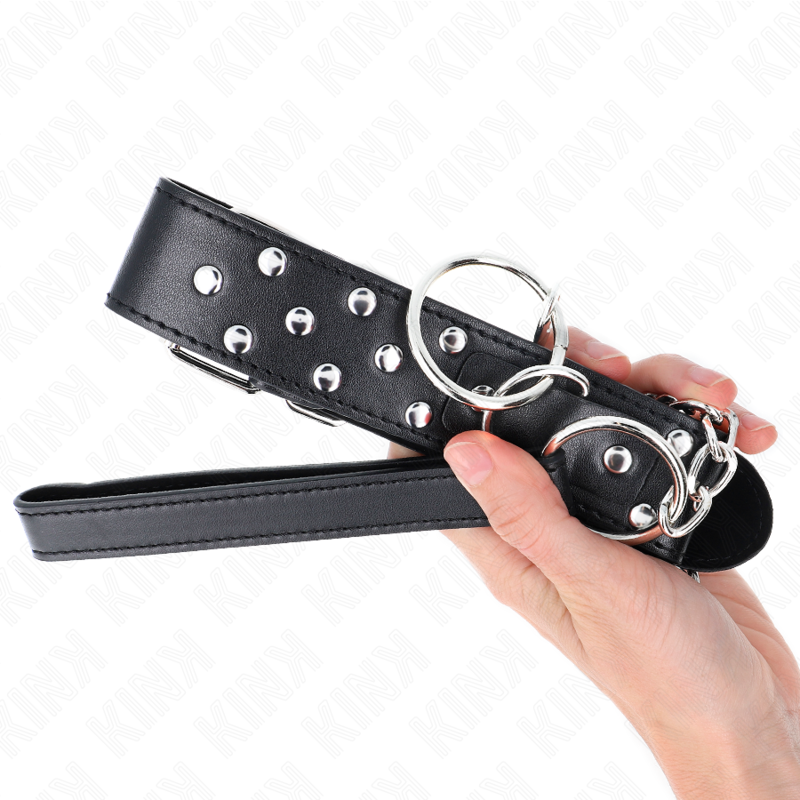 Kinkring Rivet Strap Necklace With Belt 65 Cm Black Adjustable 36-50 Cm X 3.8 Cm | Niks.fi verkkokauppa