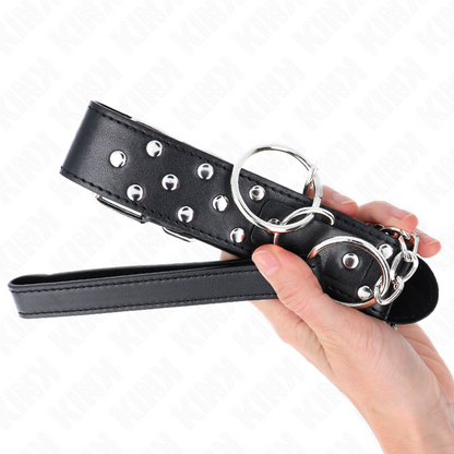 Kinkring Rivet Strap Necklace With Belt 65 Cm Black Adjustable 36-50 Cm X 3.8 Cm | Niks.fi verkkokauppa