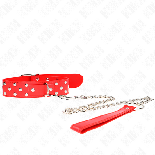 Kinkring Rivet Strap Necklace With Belt 65 Cm Red Adjustable 36-50 Cm X 3.8 Cm | Niks.fi verkkokauppa