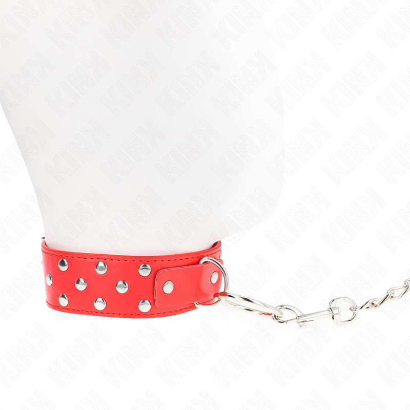 Kinkring Rivet Strap Necklace With Belt 65 Cm Red Adjustable 36-50 Cm X 3.8 Cm | Niks.fi verkkokauppa