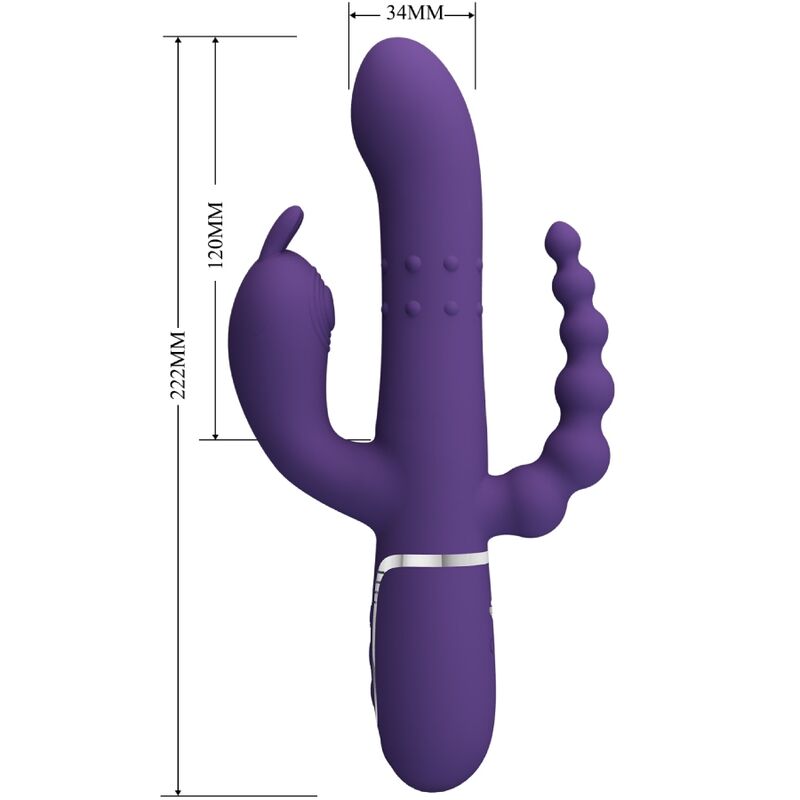 Pretty Lovecammy Triple Vibrator Multifunction 4 In 1 Purple | Niks.fi verkkokauppa