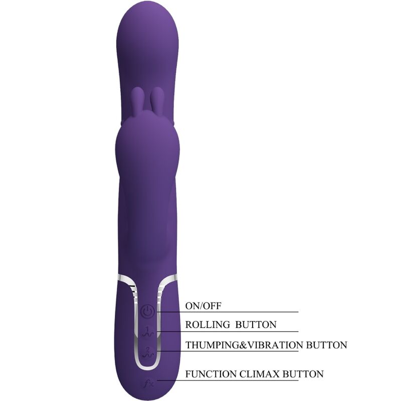 Pretty Lovecammy Triple Vibrator Multifunction 4 In 1 Purple | Niks.fi verkkokauppa