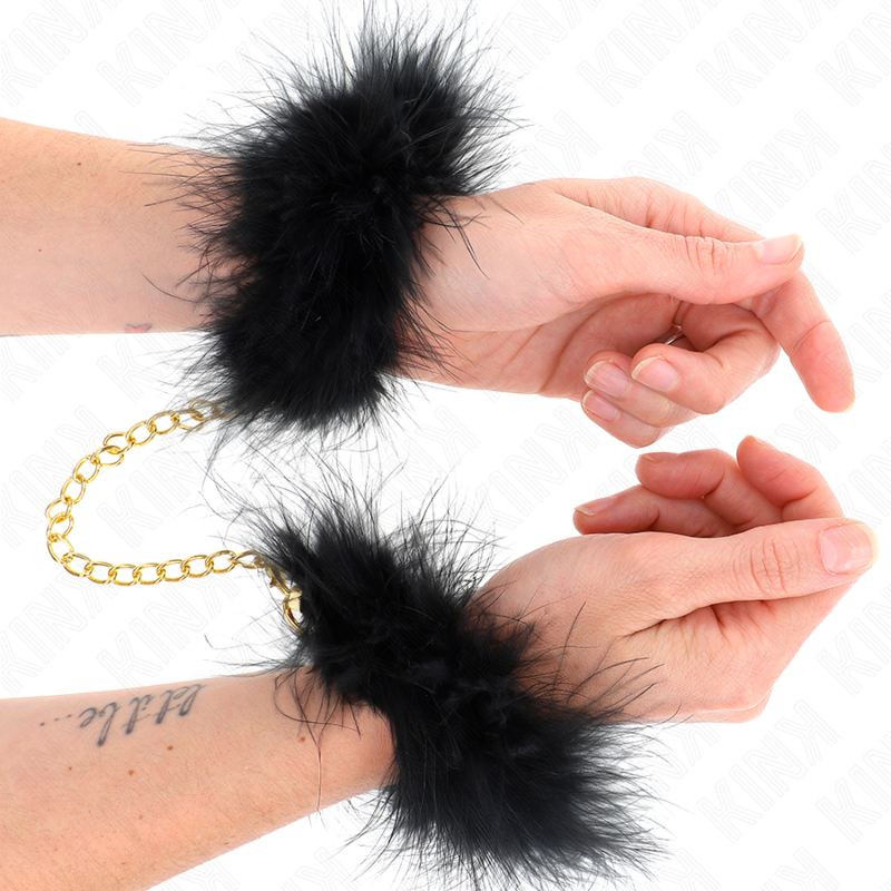 Kinkfeather Hand Cuffs With Gold Chain Model 0 | Niks.fi verkkokauppa