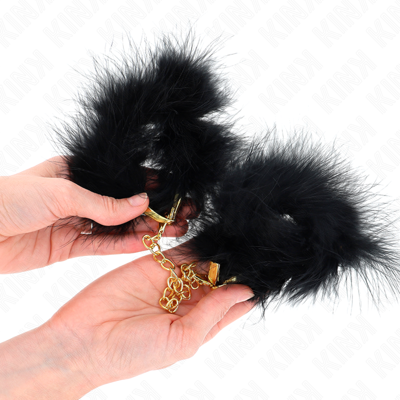 Kinkfeather Hand Cuffs With Gold Chain Model 0 | Niks.fi verkkokauppa