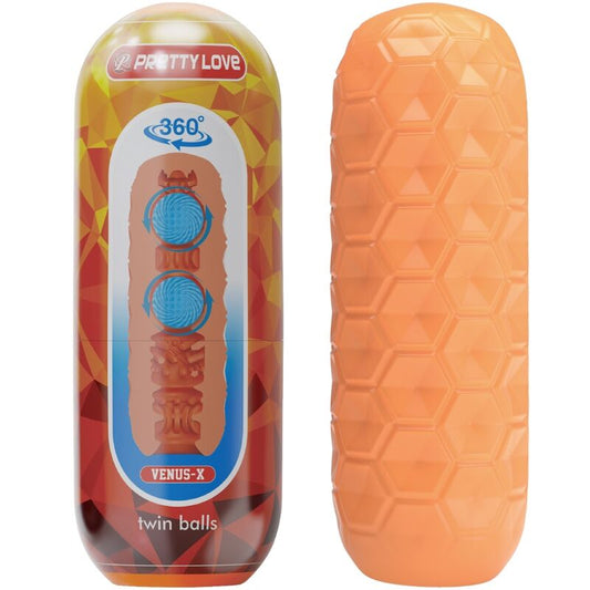 Pretty Lovetwin Balls Male Masturbator Orange | Niks.fi verkkokauppa