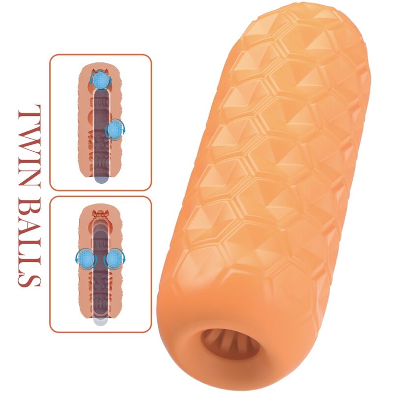 Pretty Lovetwin Balls Male Masturbator Orange | Niks.fi verkkokauppa