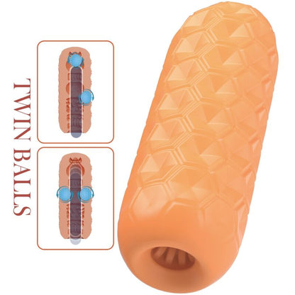 Pretty Lovetwin Balls Male Masturbator Orange | Niks.fi verkkokauppa