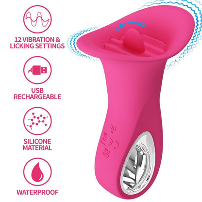 Pretty Loveclyde Oral Vibrator Vibrating Tongue 12 Vibrations Pink | Niks.fi verkkokauppa