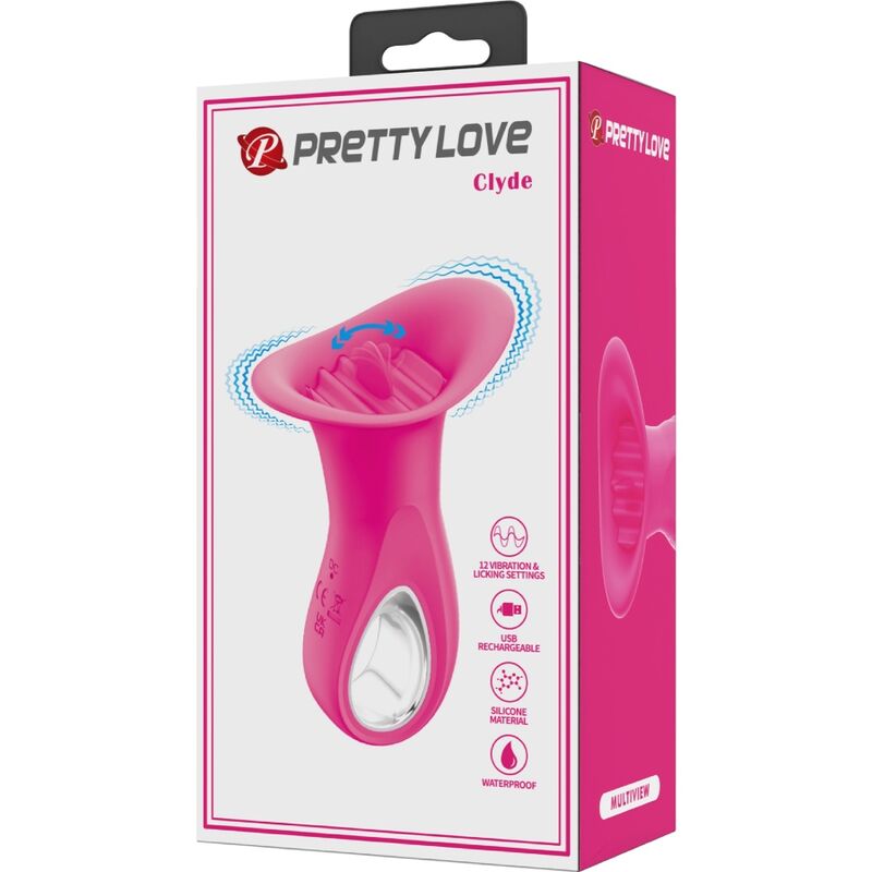 Pretty Loveclyde Oral Vibrator Vibrating Tongue 12 Vibrations Pink | Niks.fi verkkokauppa