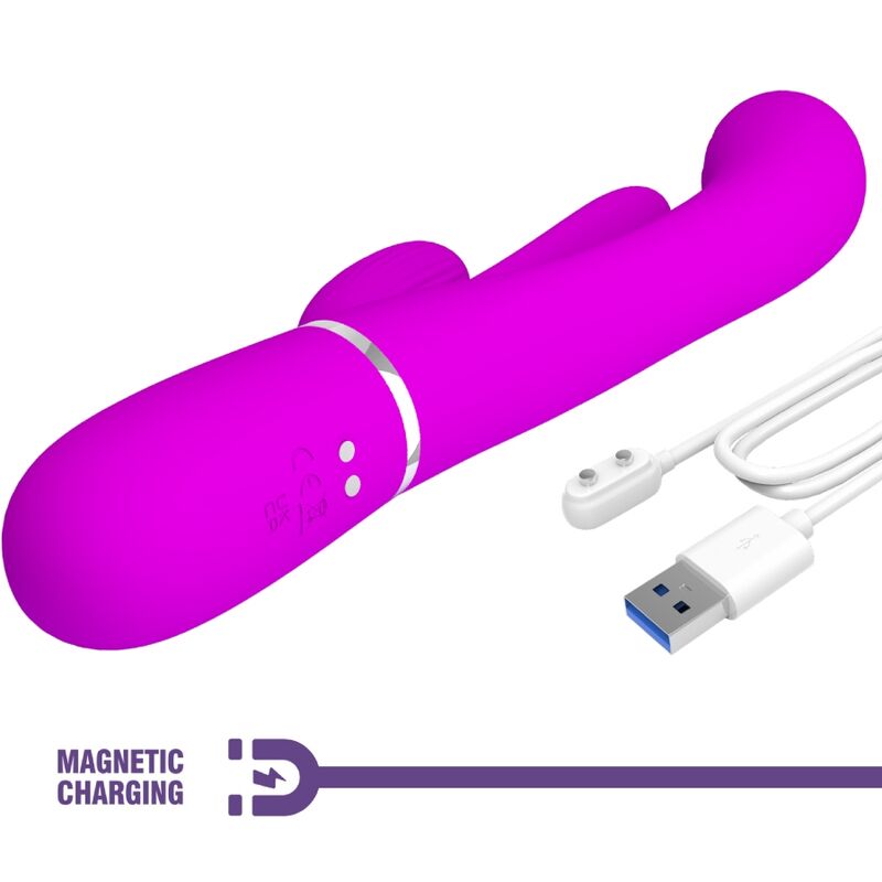 Pretty Loveshania Triple Rabbit Vibrator Multifunction Pink | Niks.fi verkkokauppa