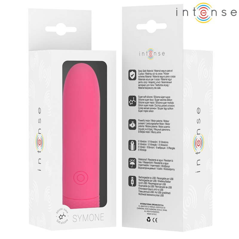 Intensesymone Usb Rechargeable Vibrating Bullet 8 Vibrations Pink 10 X 2.2 Cm | Niks.fi verkkokauppa