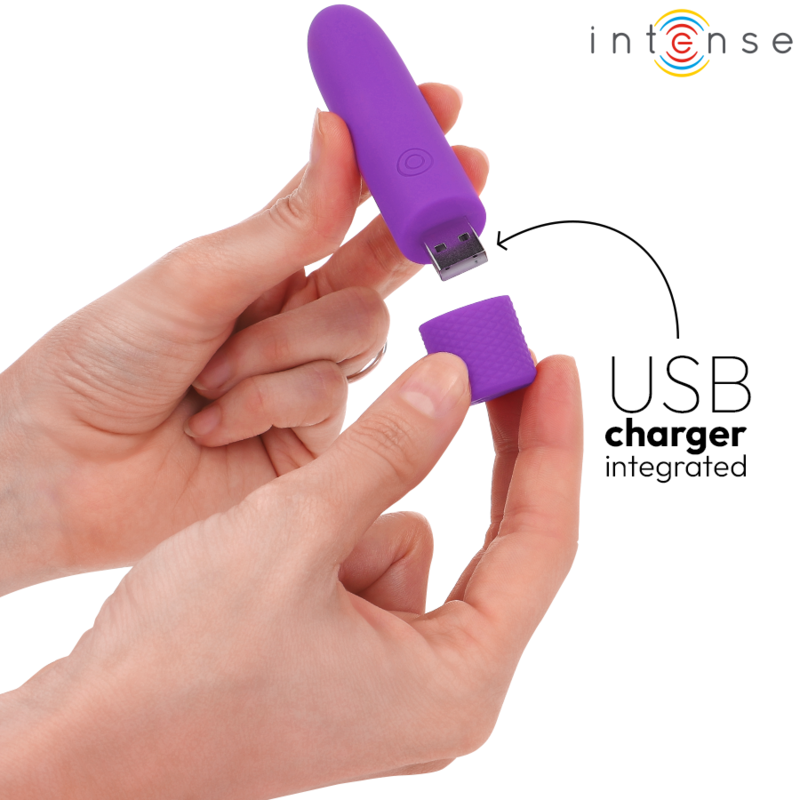 Intensesymone Usb Rechargeable Vibrating Bullet 8 Vibrations Purple 10 X 2.2 Cm | Niks.fi verkkokauppa