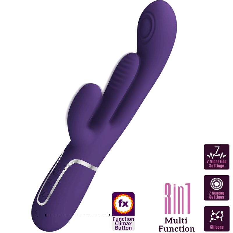 Shania Triple Rabbit Vibrator Multifunction Purple | Niks.fi verkkokauppa