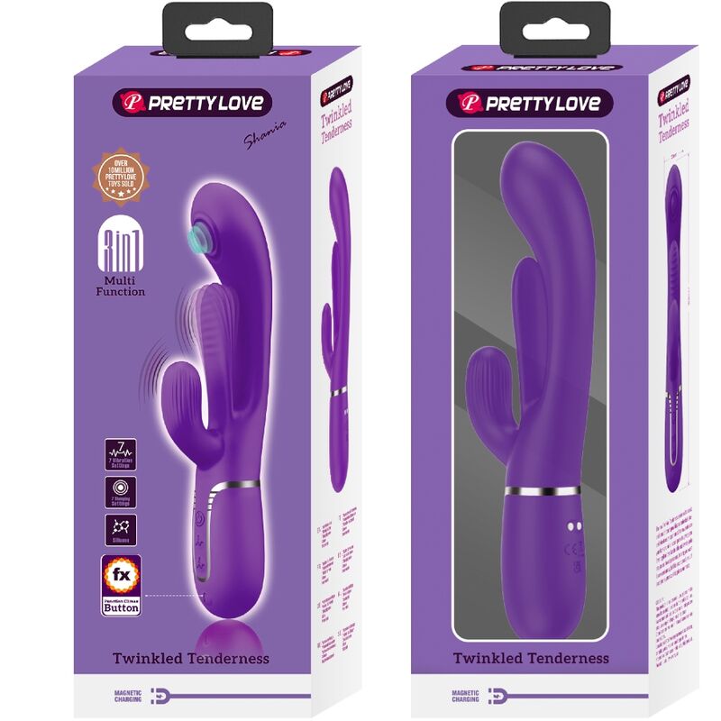 Shania Triple Rabbit Vibrator Multifunction Purple | Niks.fi verkkokauppa