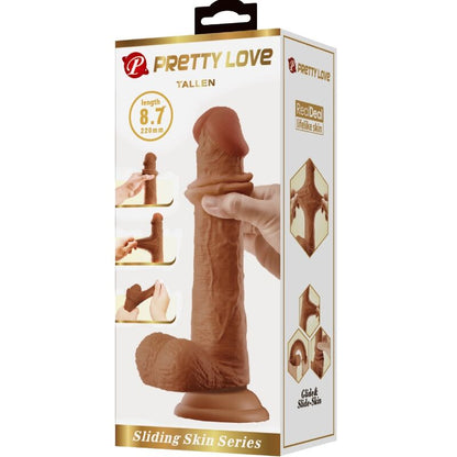 Tallen Realistic Dildo 22 Cm Brown | Niks.fi verkkokauppa