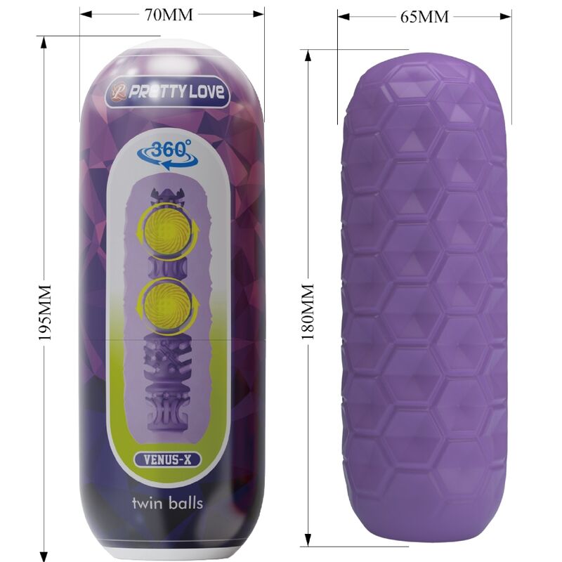 Twin Balls Male Masturbator Purple | Niks.fi verkkokauppa