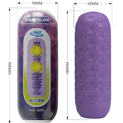 Twin Balls Male Masturbator Purple | Niks.fi verkkokauppa