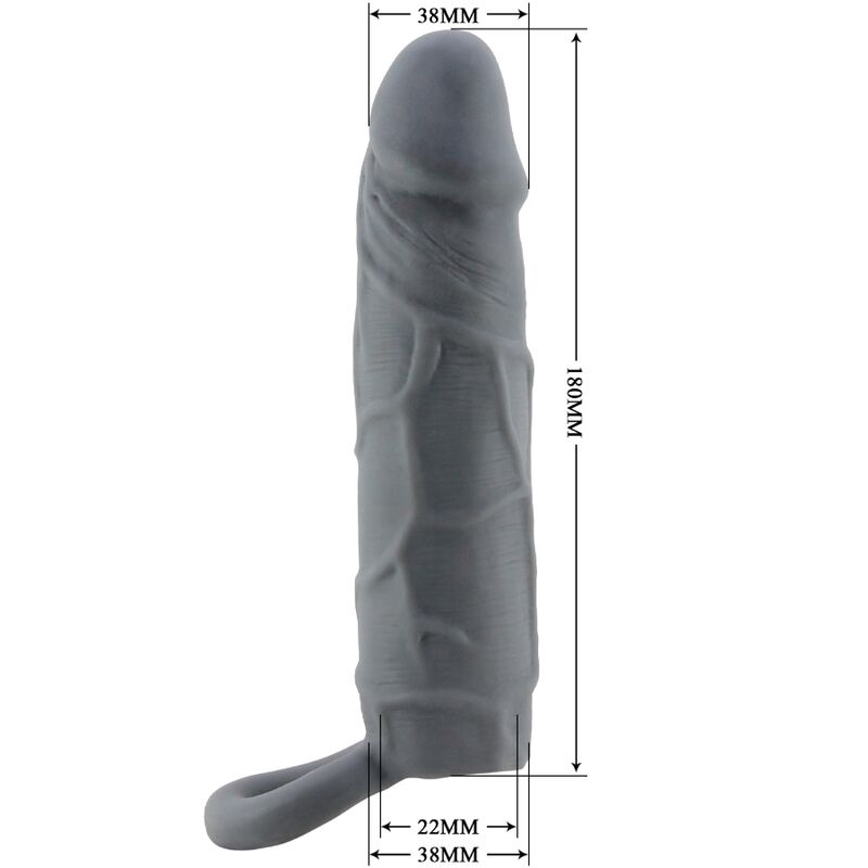 Realistic Skin Penis Sleeve Dark Grey | Niks.fi verkkokauppa