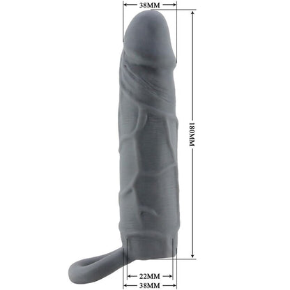 Realistic Skin Penis Sleeve Dark Grey | Niks.fi verkkokauppa